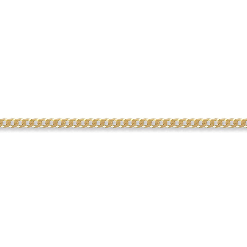 Unisex Solid 9ct Gold  Flat Curb 3.6mm Gauge Chain Necklace - JCN037A