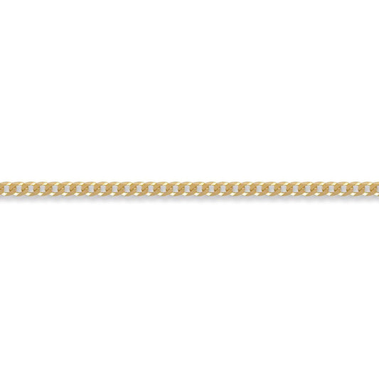 9ct Gold  Flat Curb 3.6mm Chain Bracelet, 7.5 inch - JCN037A