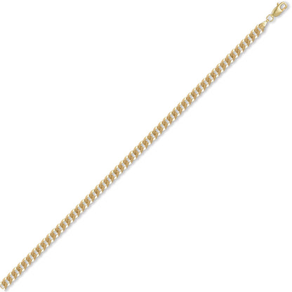 Unisex Solid 9ct Gold  Flat Curb 4.4mm Gauge Chain Necklace - JCN037B
