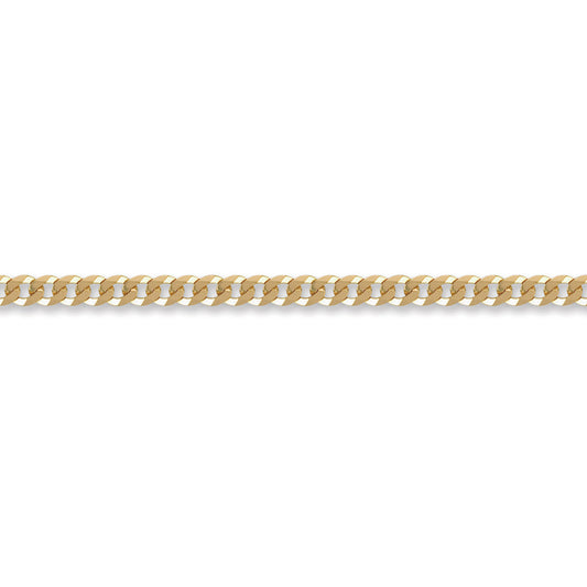 9ct Gold  Flat Curb 4.4mm Chain Bracelet, 7.5 inch - JCN037B