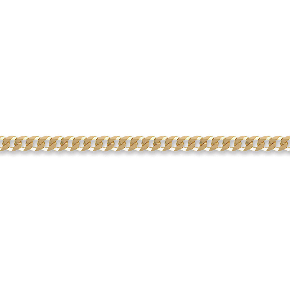 9ct Gold  Flat Curb 4.4mm Chain Bracelet, 7.5 inch - JCN037B