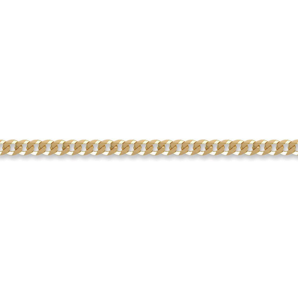 Unisex Solid 9ct Gold  Flat Curb 4.4mm Gauge Chain Necklace - JCN037B