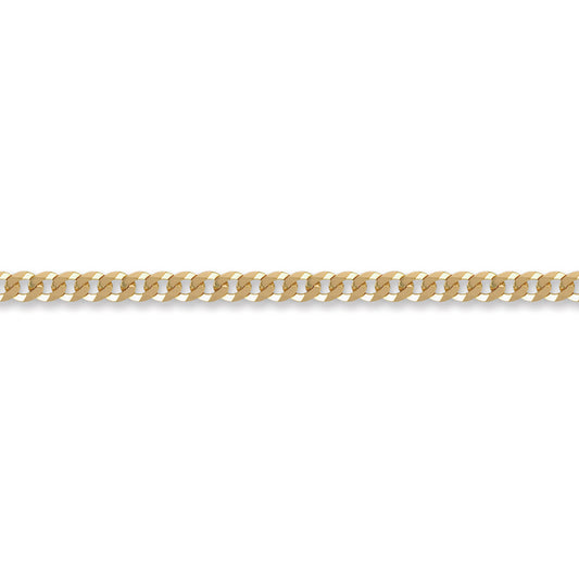 Unisex Solid 9ct Gold  Flat Curb 4.4mm Gauge Chain Necklace - JCN037B