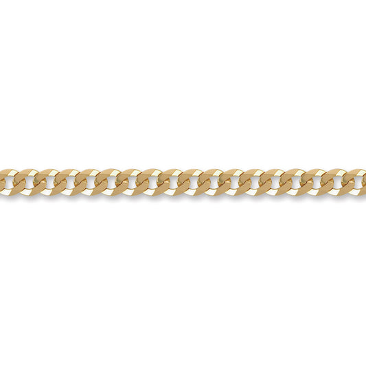 Mens 9ct Gold  Flat Curb 6.2mm Chain Bracelet, 8.5 inch - JCN037D