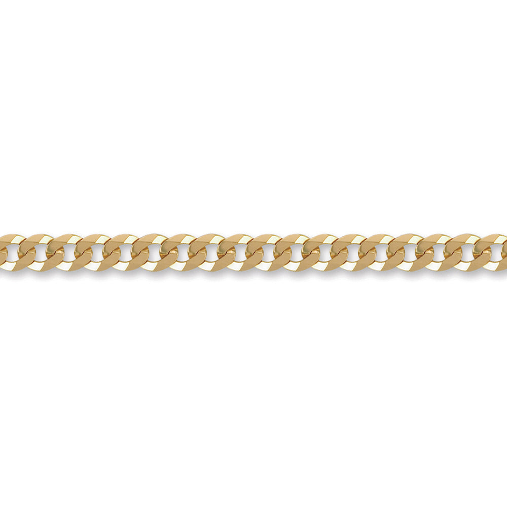 Unisex Solid 9ct Gold  Flat Curb 6.2mm Gauge Chain Necklace - JCN037D