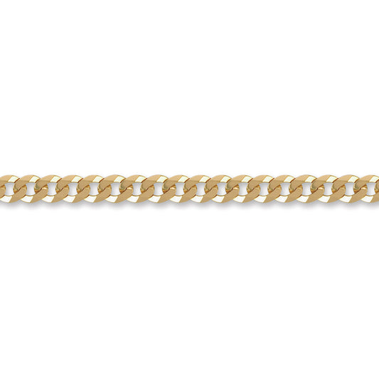 Unisex Solid 9ct Gold  Flat Curb 6.2mm Gauge Chain Necklace - JCN037D