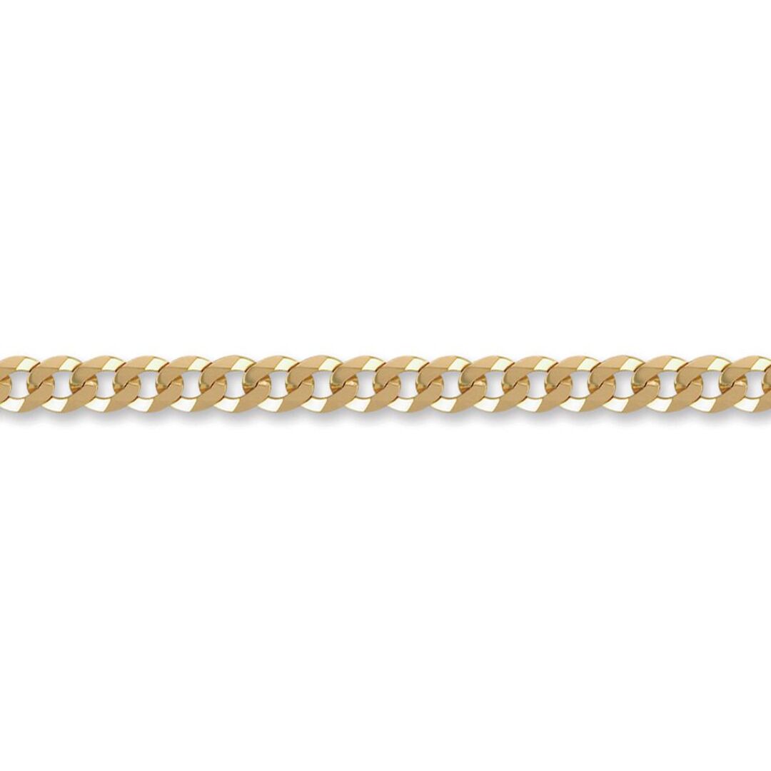Unisex Solid 9ct Gold  Flat Curb 6mm Gauge Chain Necklace - JCN037D