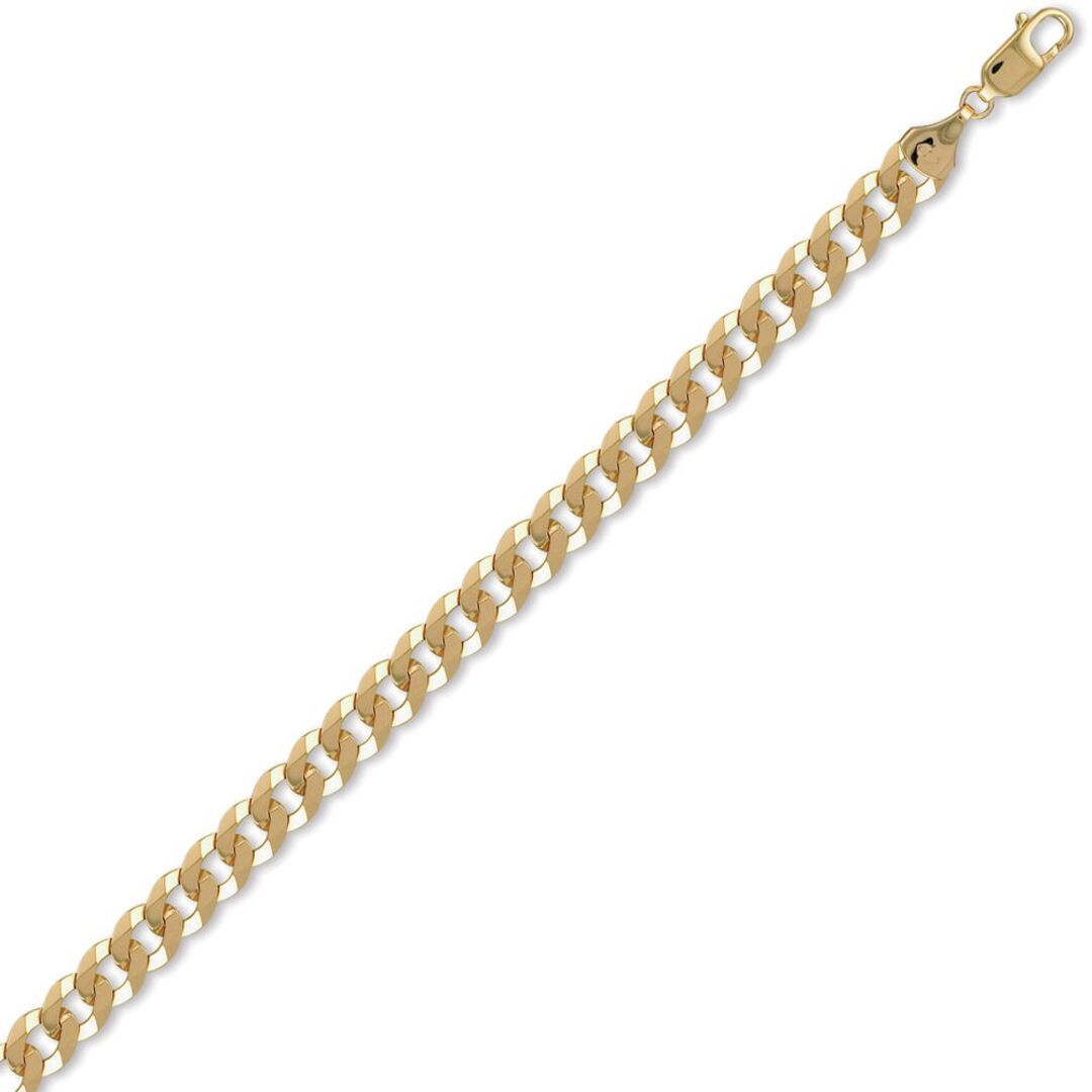 Mens Solid 9ct Gold  Flat Curb 8mm Gauge Chain Necklace - JCN037G