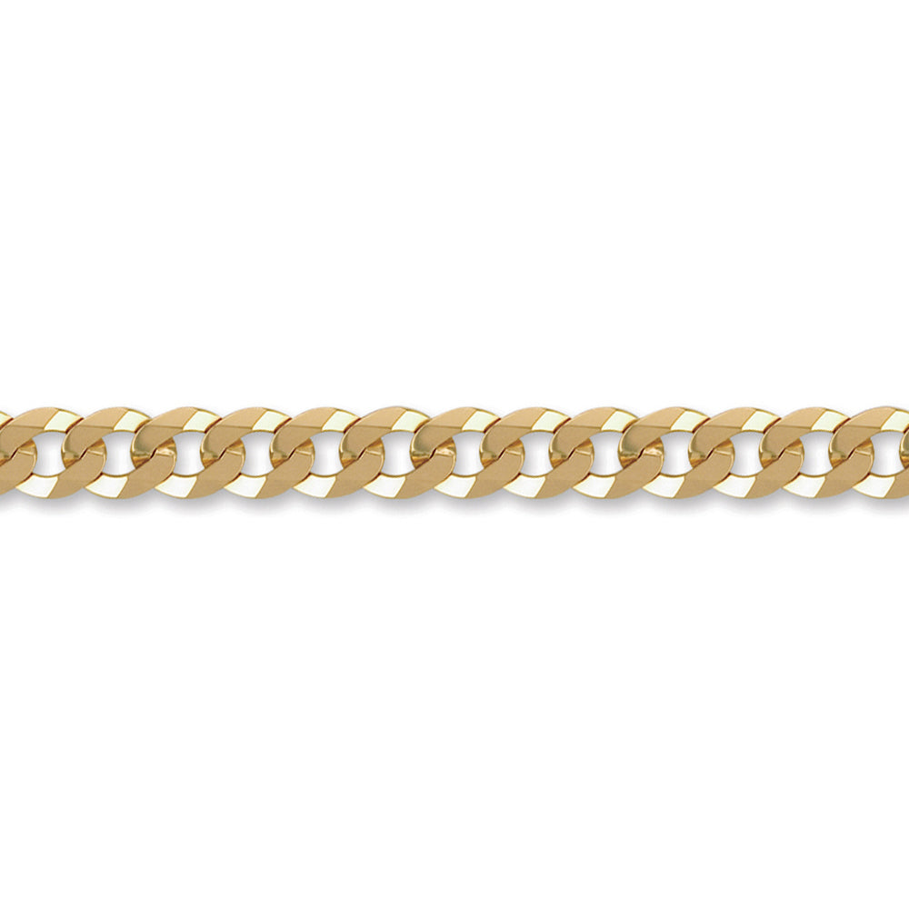 9ct Gold  Flat Curb 8.4mm Chain Bracelet, 7.5 inch - JCN037G