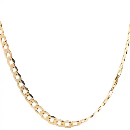 Mens Solid 9ct Gold  Flat Curb 8mm Gauge Chain Necklace - JCN037G