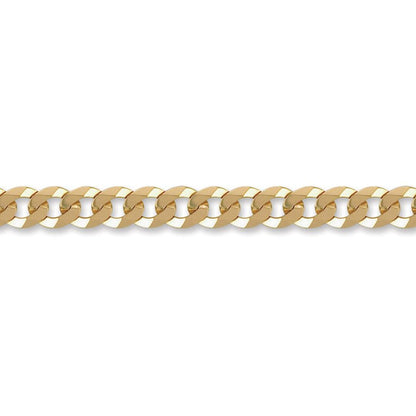 9ct Gold  Flat Curb 8mm Chain Bracelet, 7.5 inch - JCN037G