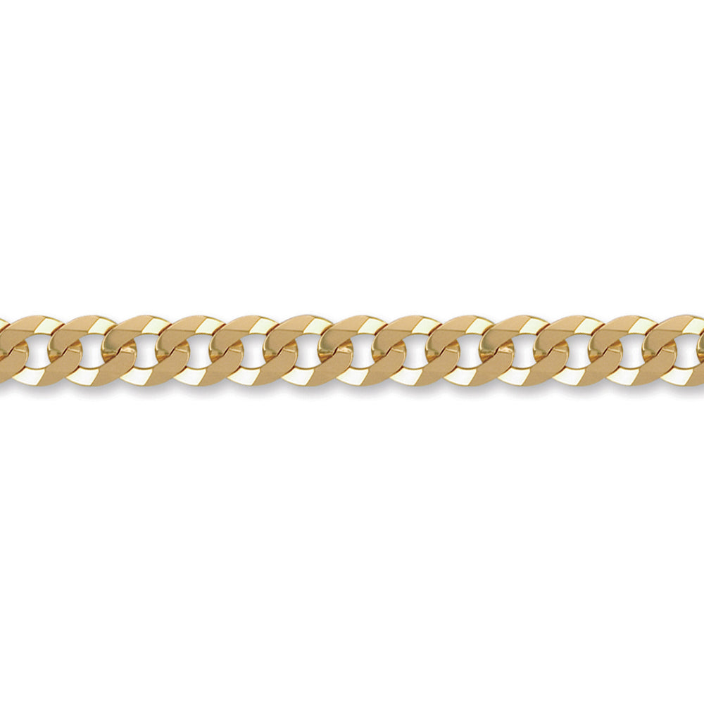 Mens Solid 9ct Gold  Flat Curb 8.4mm Gauge Chain Necklace - JCN037G