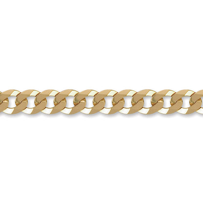 9ct Gold  Flat Curb 9.2mm Chain Bracelet, 7.5 inch 19cm - JCN037H