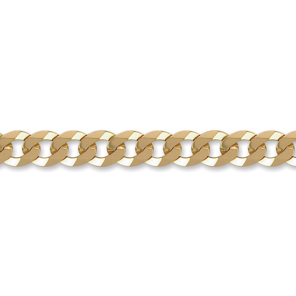9ct Gold  Flat Curb 9.2mm Chain Bracelet, 7.5 inch 19cm - JCN037H