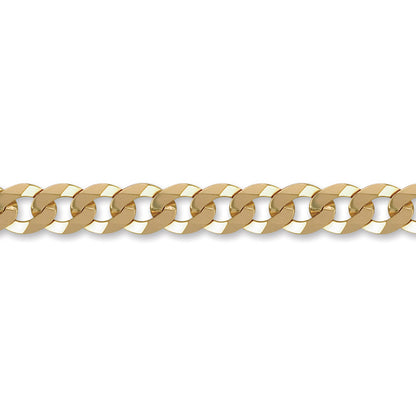 9ct Gold  Flat Curb 9.2mm Chain Bracelet, 8.5 inch 21cm - JCN037H