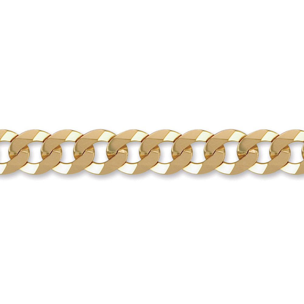 9ct Gold  Flat Curb 13.2mm Chain Bracelet, 7.5 inch - JCN037i