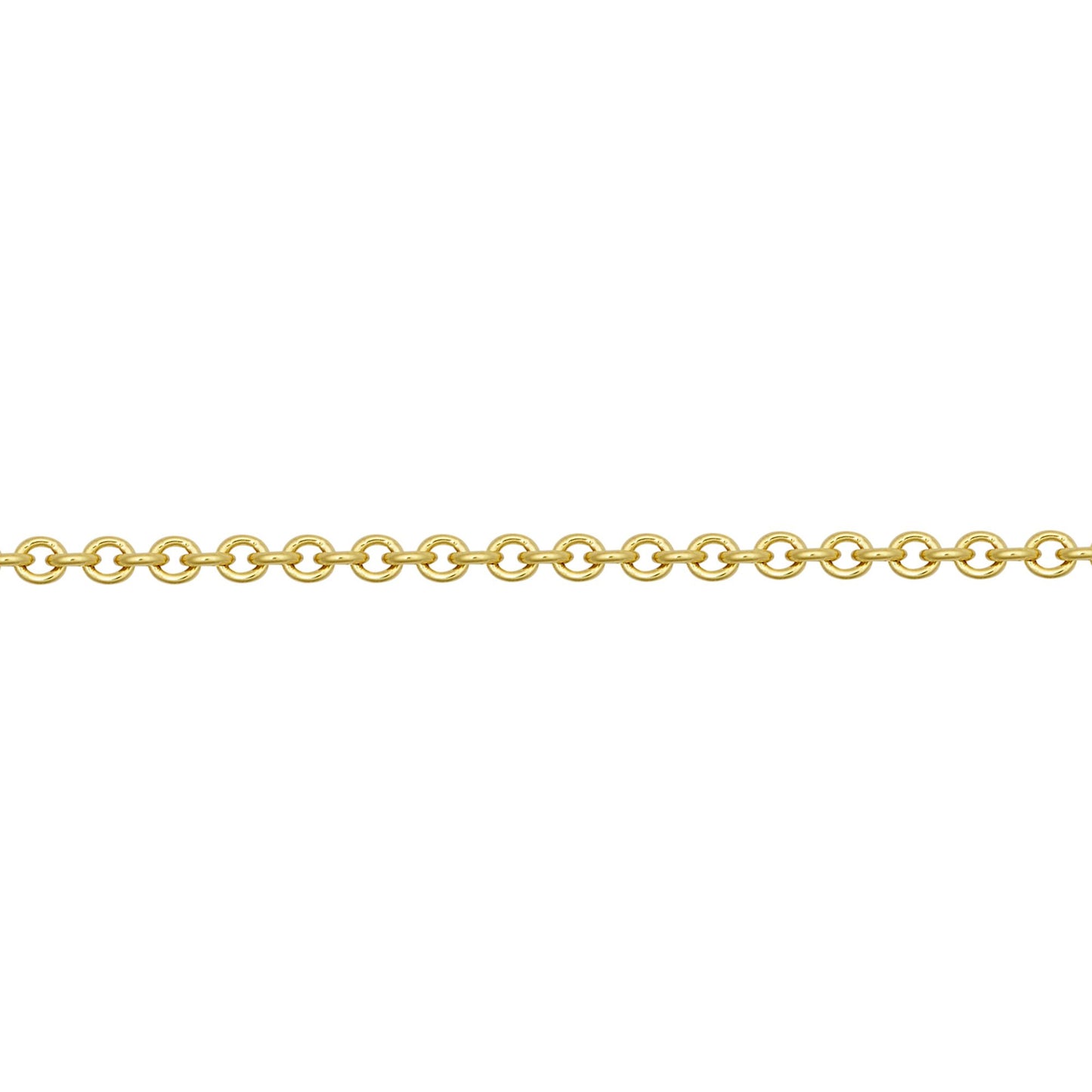 18ct Gold  Oval Link Rolo Trace 1.5mm Pendant Chain Necklace - JCN043A