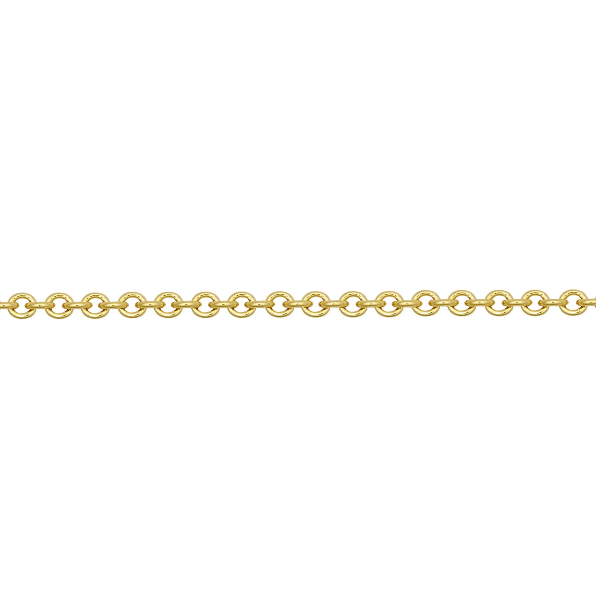 18ct Gold  Oval Link Rolo Trace 1.5mm Pendant Chain Necklace - JCN043A