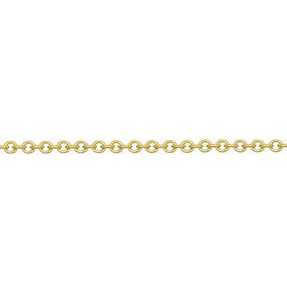 18ct Gold  Oval Link Rolo Trace 1.5mm Pendant Chain Necklace - JCN043A