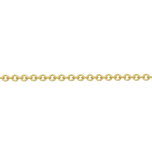 18ct Gold  Oval Link Rolo Trace 1.5mm Pendant Chain Necklace - JCN043A