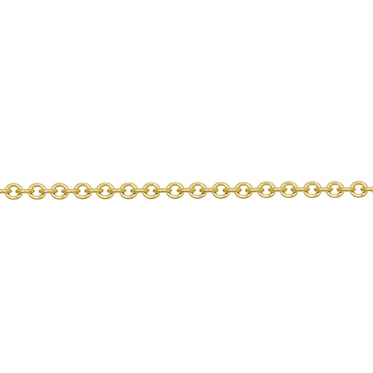 18ct Gold  Oval Link Rolo Trace 1.5mm Pendant Chain Necklace - JCN043A