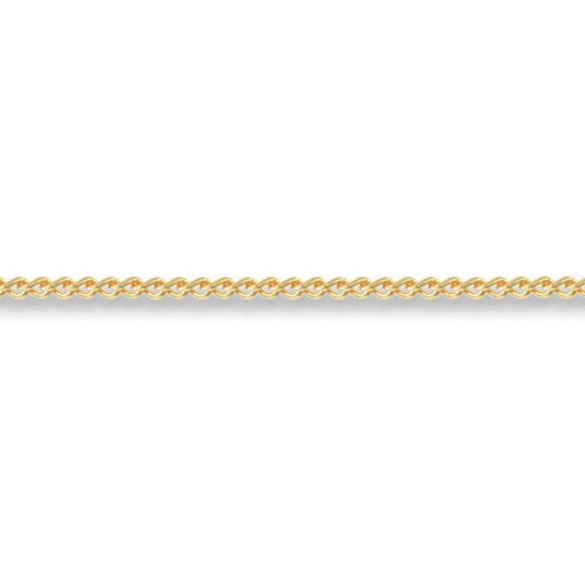 18ct Gold  Curb 1mm Pendant Chain Necklace - JCN050B