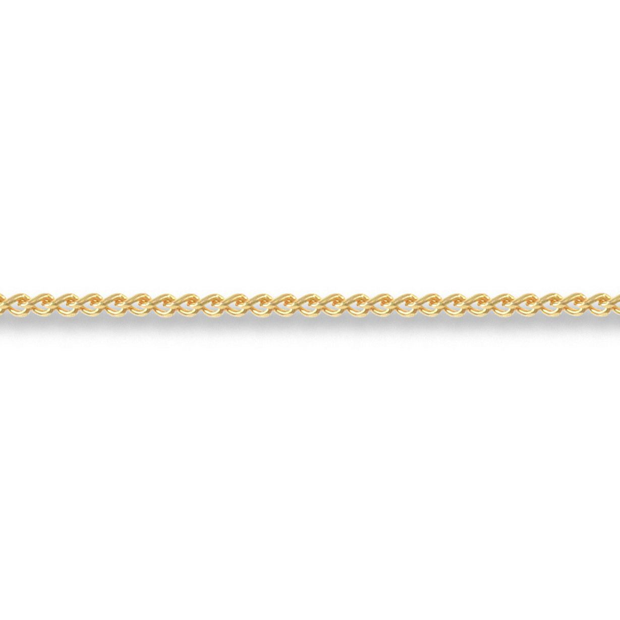 18ct Gold  Curb 1mm Pendant Chain Necklace - JCN050B