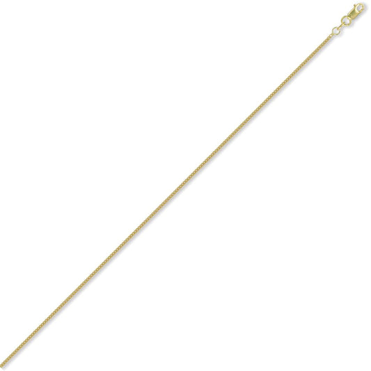 18ct Gold  Curb 1.5mm Pendant Chain Necklace - JCN050C