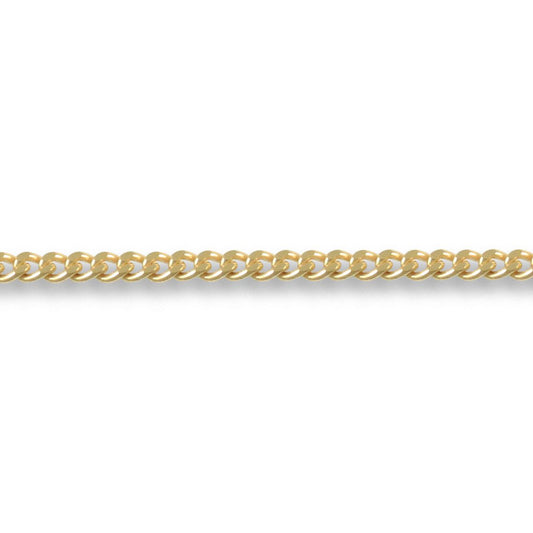 18ct Gold  Curb 1.5mm Pendant Chain Necklace - JCN050C