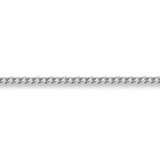 18ct White Gold  Curb 1mm Pendant Chain Necklace - JCN051B