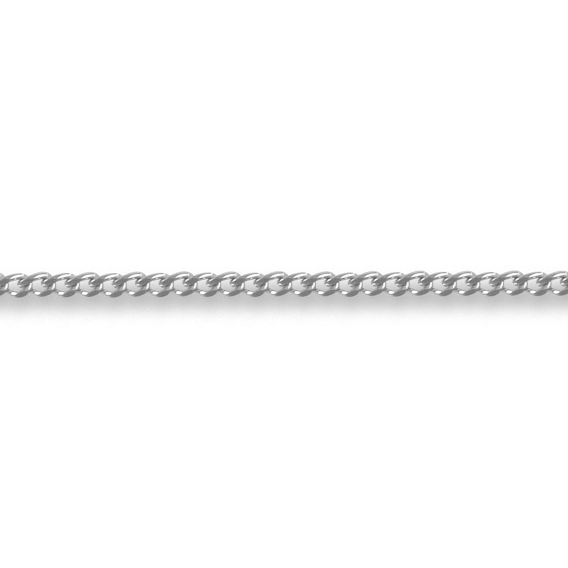18ct White Gold  Curb 1mm Pendant Chain Necklace - JCN051B
