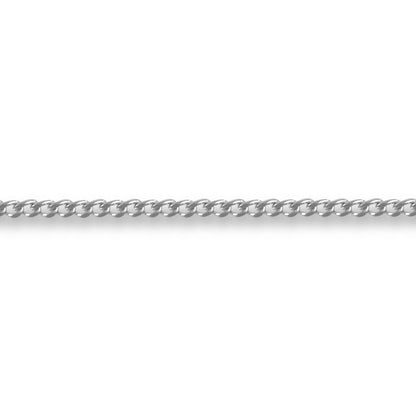 18ct White Gold  Curb 1mm Pendant Chain Necklace - JCN051B