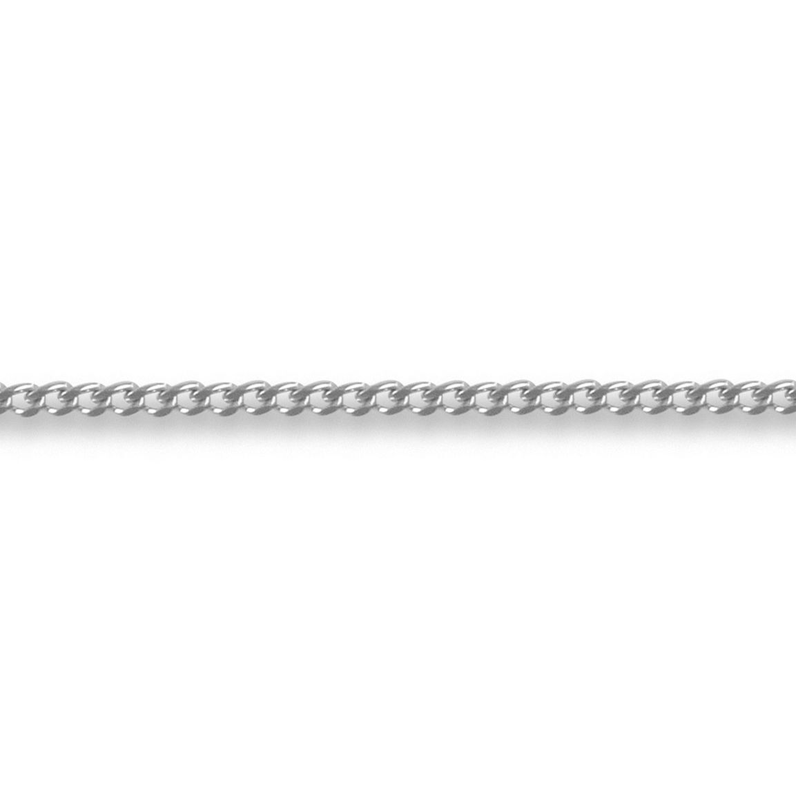 18ct White Gold  Curb 1mm Pendant Chain Necklace - JCN051B