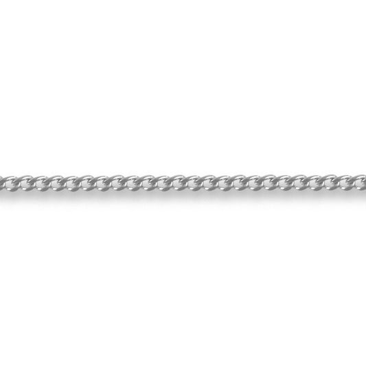 18ct White Gold  Curb 1mm Pendant Chain Necklace - JCN051B