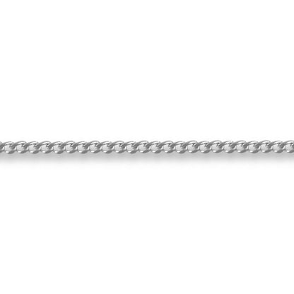 18ct White Gold  Curb 1mm Pendant Chain Necklace - JCN051B