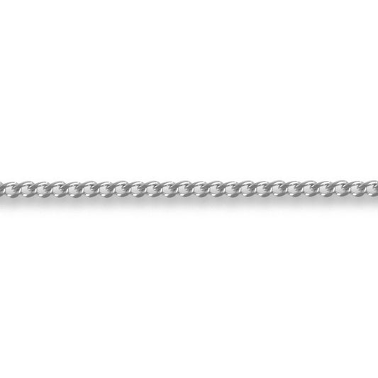 18ct White Gold  Curb 1mm Pendant Chain Necklace - JCN051B