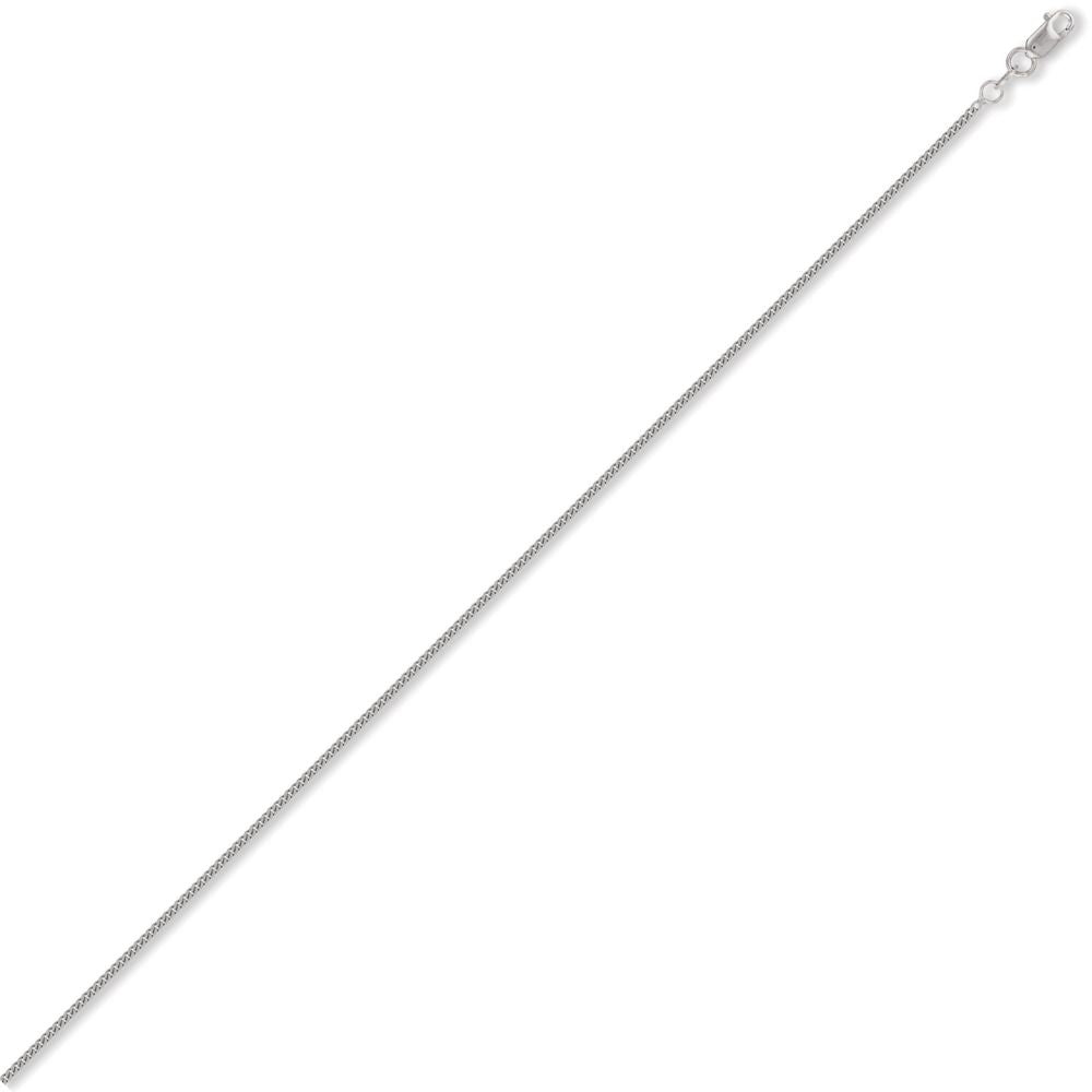 18ct White Gold  Curb 1.5mm Pendant Chain Necklace - JCN051C