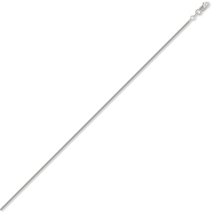 18ct White Gold  Curb 1.5mm Pendant Chain Necklace - JCN051C