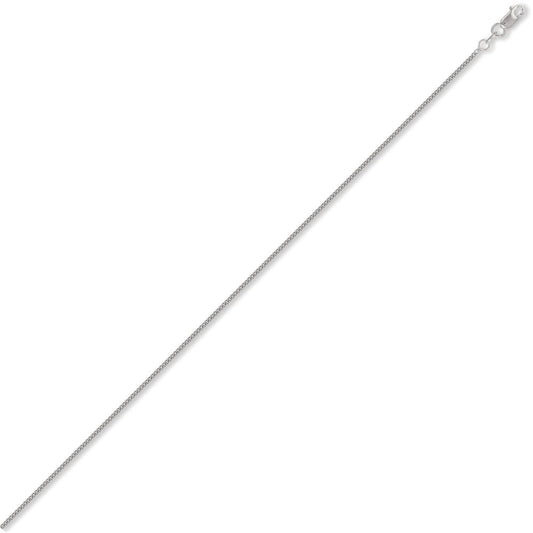 18ct White Gold  Curb 1.5mm Pendant Chain Necklace - JCN051C