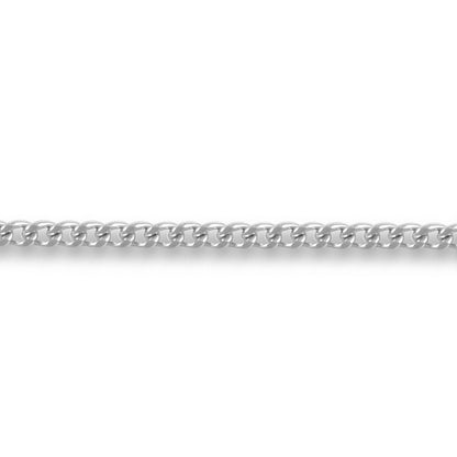 18ct White Gold  Curb 1.5mm Pendant Chain Necklace - JCN051C