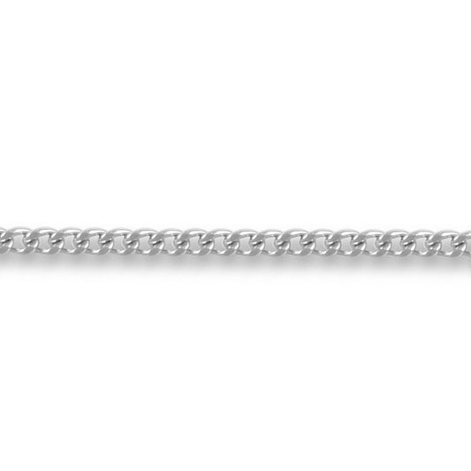 18ct White Gold  Curb 1.5mm Pendant Chain Necklace - JCN051C