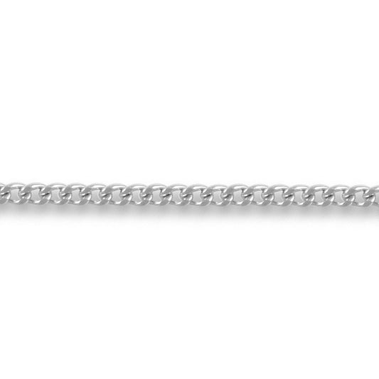 18ct White Gold  Curb 1.5mm Pendant Chain Necklace - JCN051C