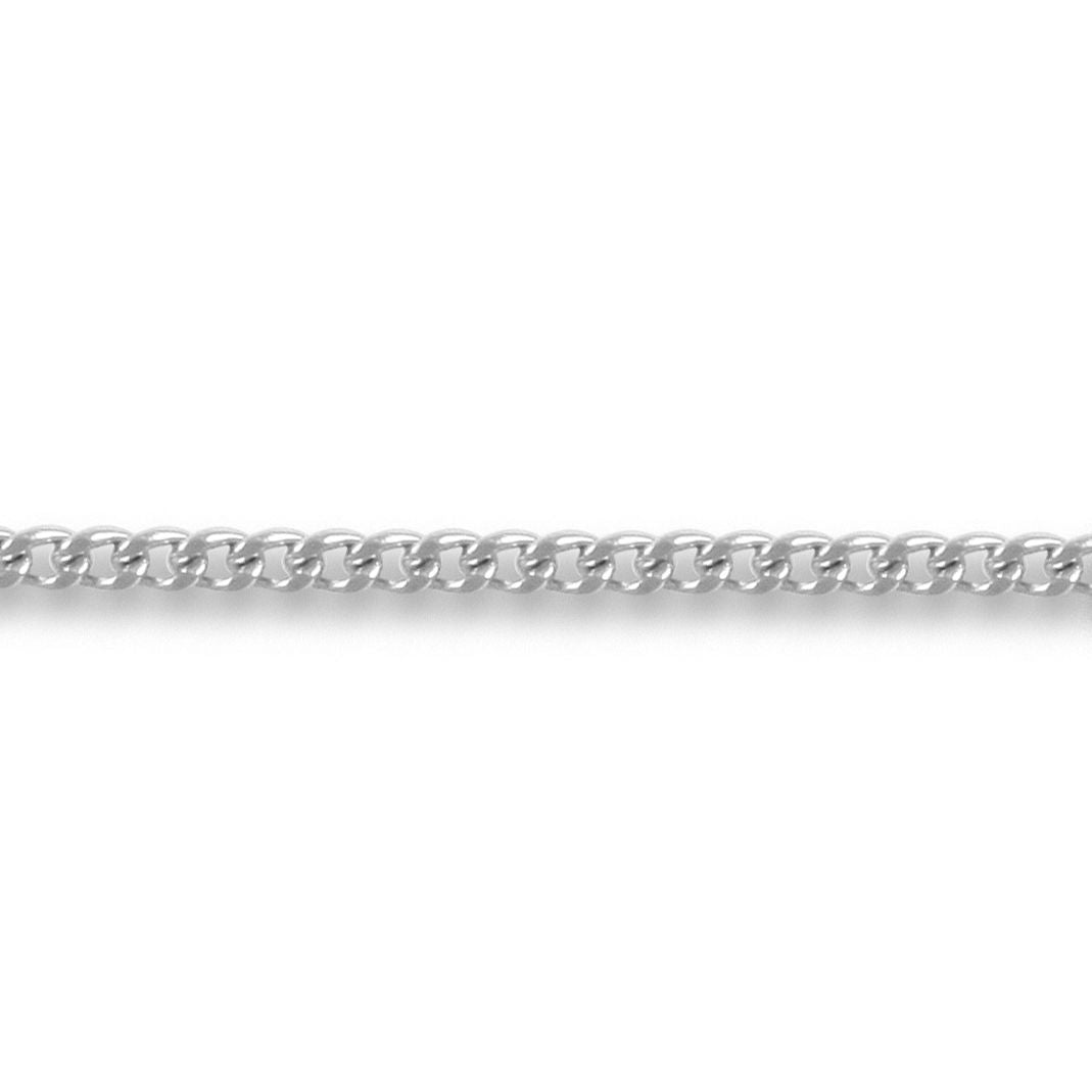 18ct White Gold  Curb 1.5mm Pendant Chain Necklace - JCN051C