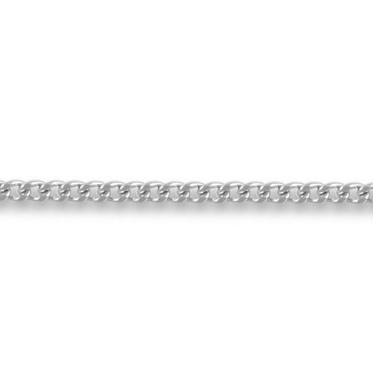 18ct White Gold  Curb 1.5mm Pendant Chain Necklace - JCN051C