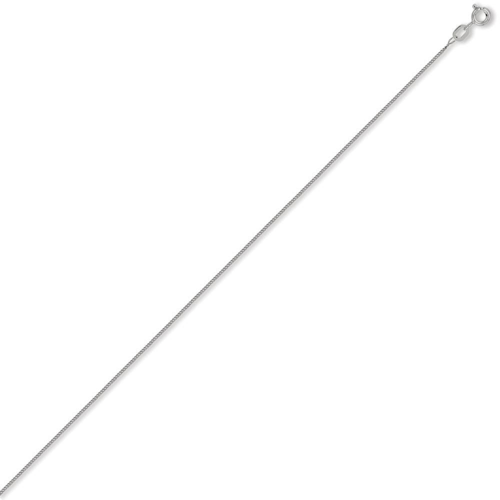 18ct White Gold  Curb 1.8mm Pendant Chain Necklace - JCN051D