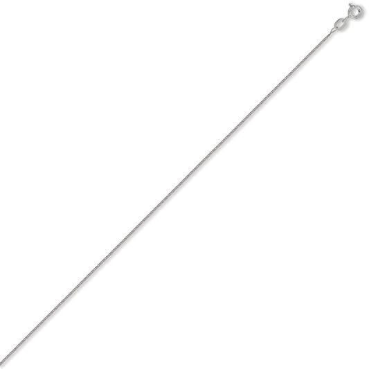18ct White Gold  Curb 1.8mm Pendant Chain Necklace - JCN051D
