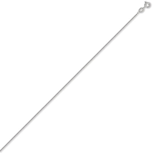 18ct White Gold  Curb 1.8mm Pendant Chain Necklace - JCN051D