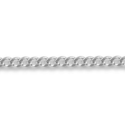 18ct White Gold  Curb 1.8mm Pendant Chain Necklace - JCN051D