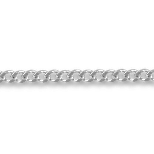 18ct White Gold  Curb 1.8mm Pendant Chain Necklace - JCN051D