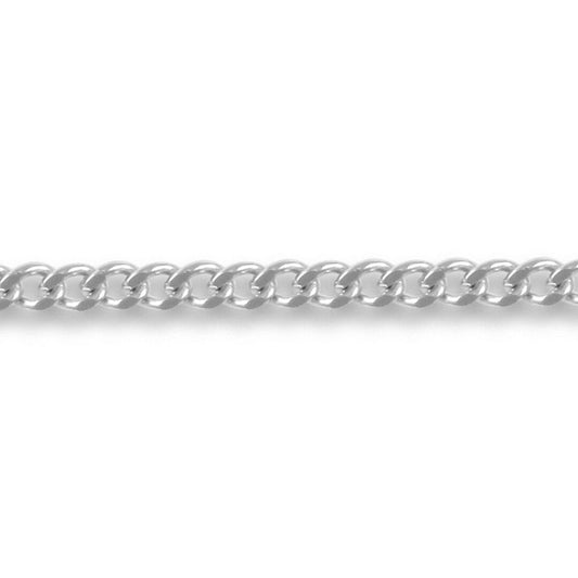 18ct White Gold  Curb 1.8mm Pendant Chain Necklace - JCN051D